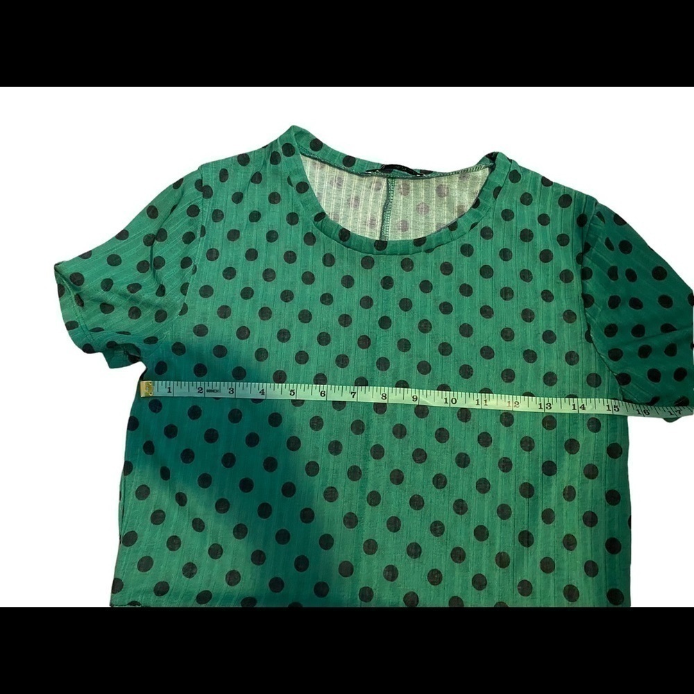 𝅺zara green polka dot dress size Medium - Picture 3 of 5